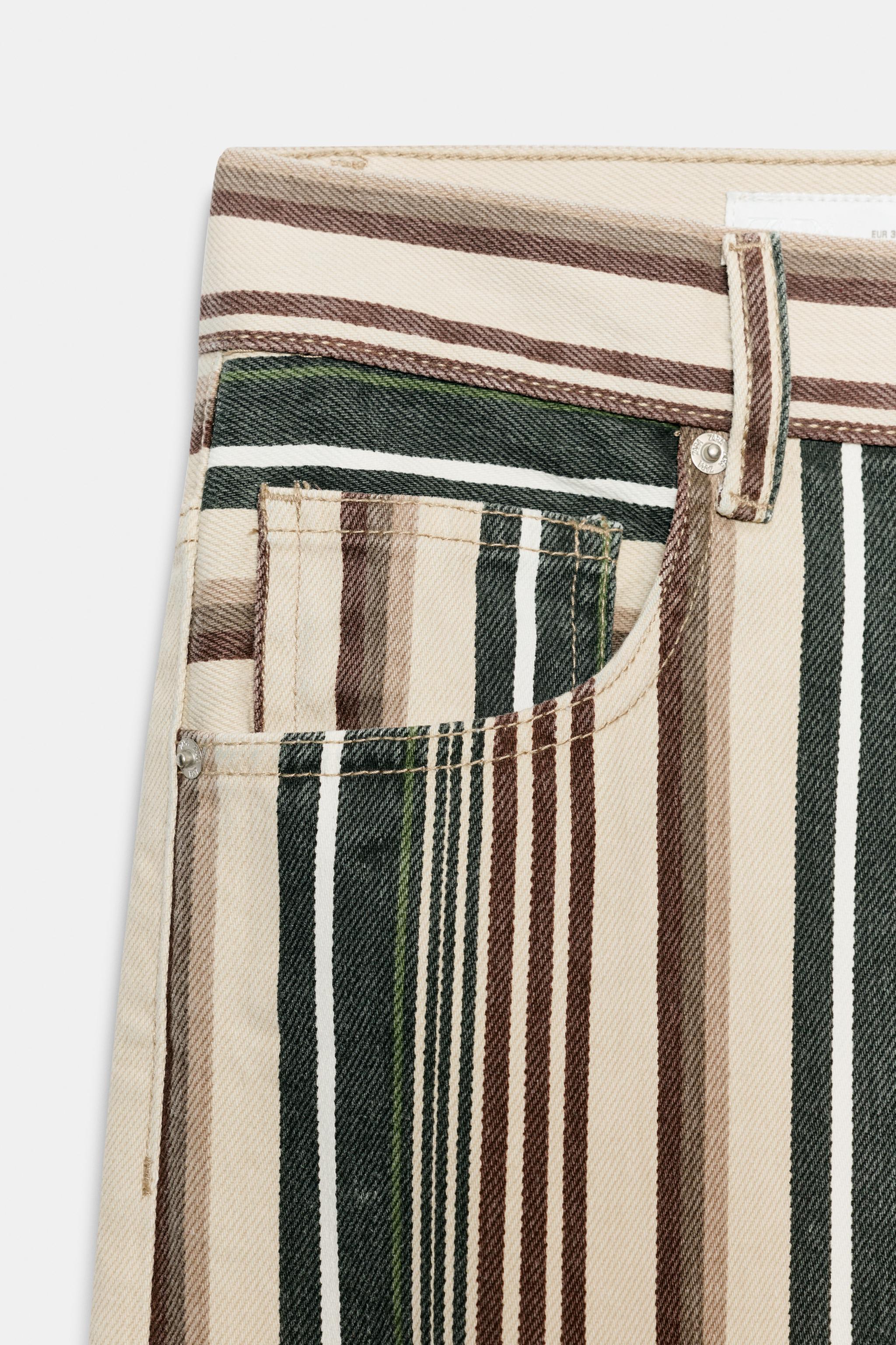 TRF MID-RISE STRIPED BOYFRIEND JEANS